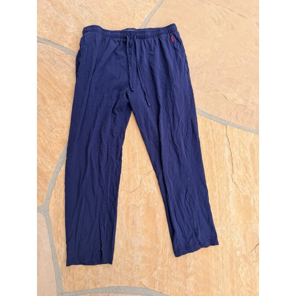 Polo Ralph Lauren Pants Mens Large Navy Lounge Sleep Jogger Pima Thin CC